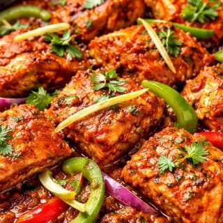 Salmon Kadai Masala